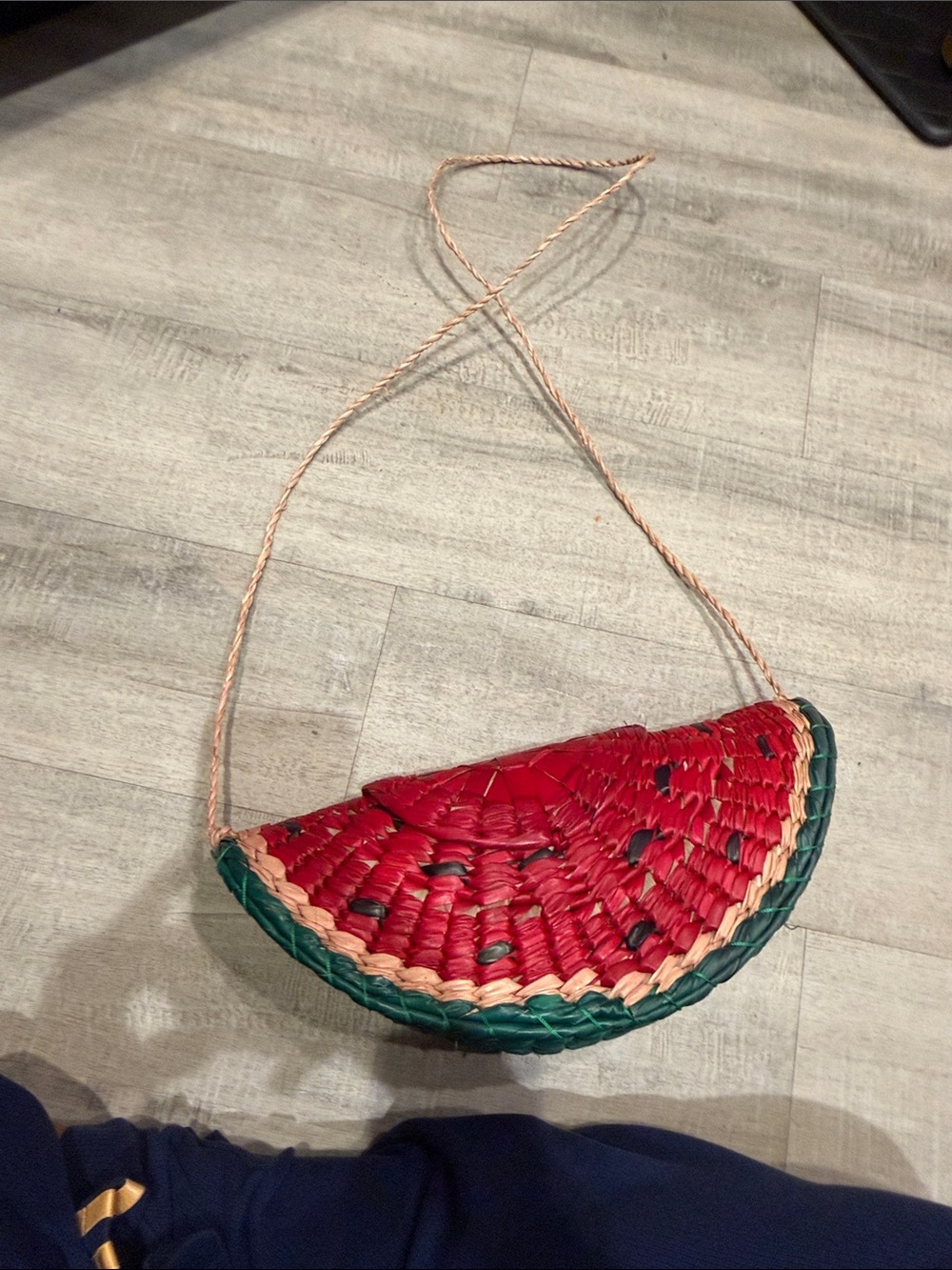 Handwoven Red and Green Watermelon Crossbody Bag